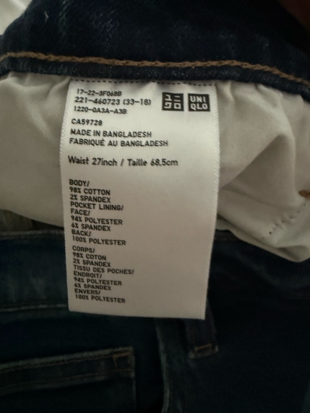Uniqlo Dark Indigo Jeans - Deep Blue - Picture 3 of 7